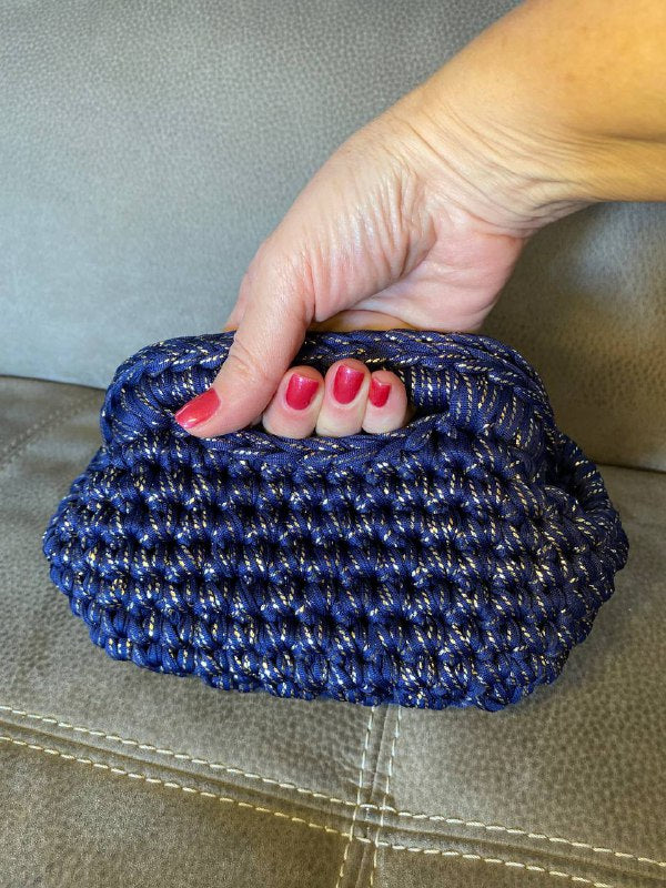 Clutch lurex blu