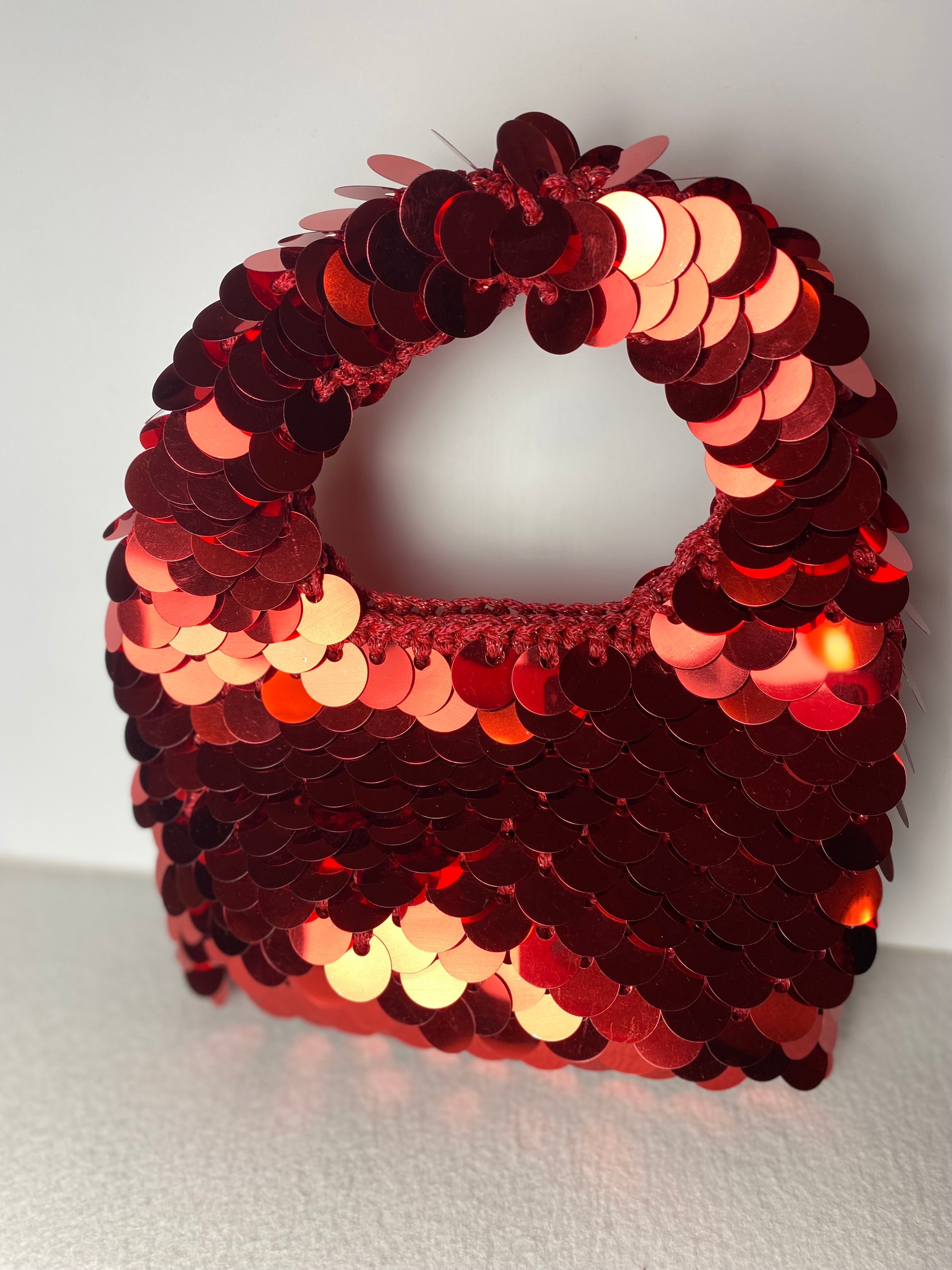 Borsa con filato paillettes