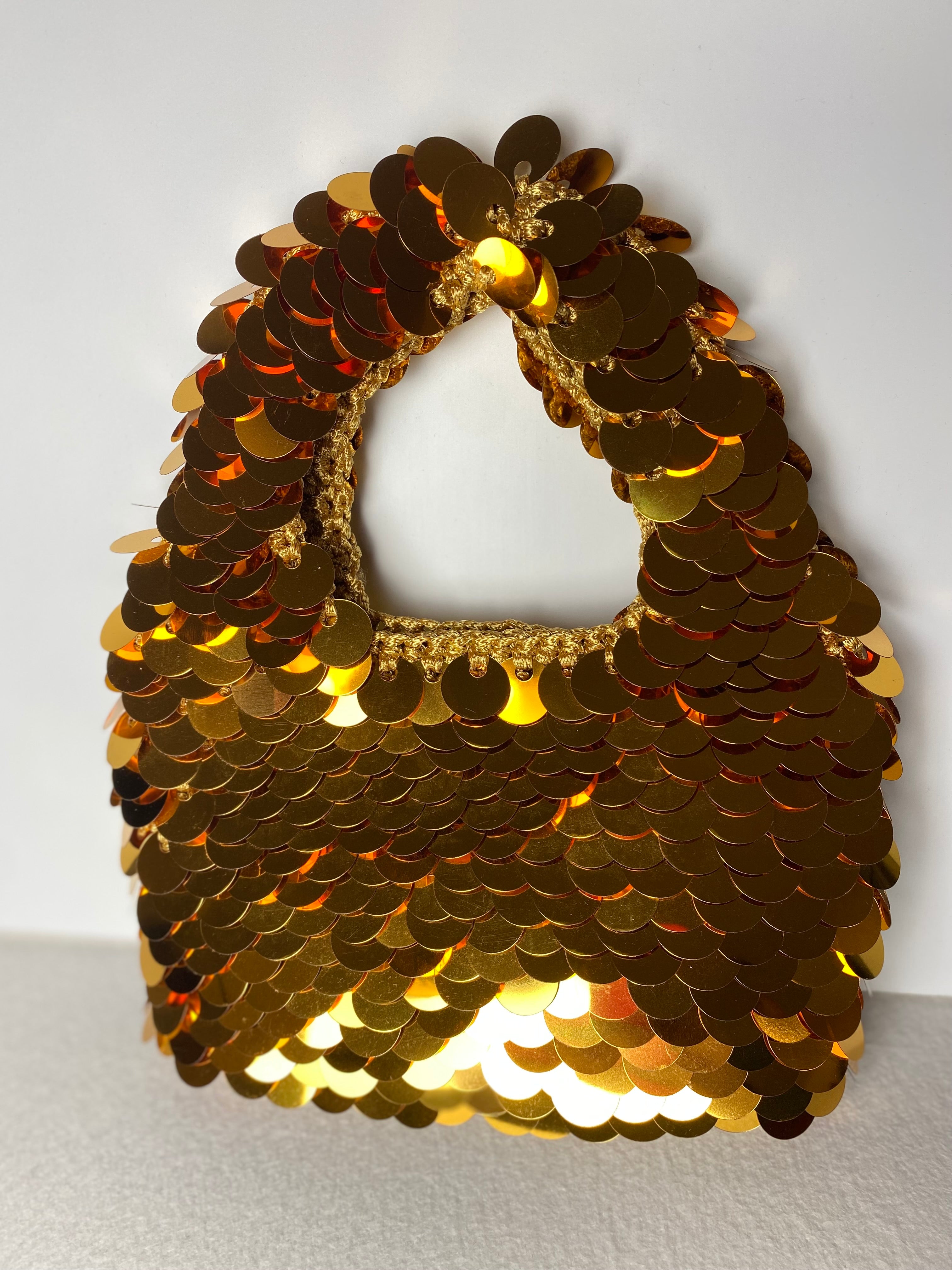 Borsa con filato paillettes