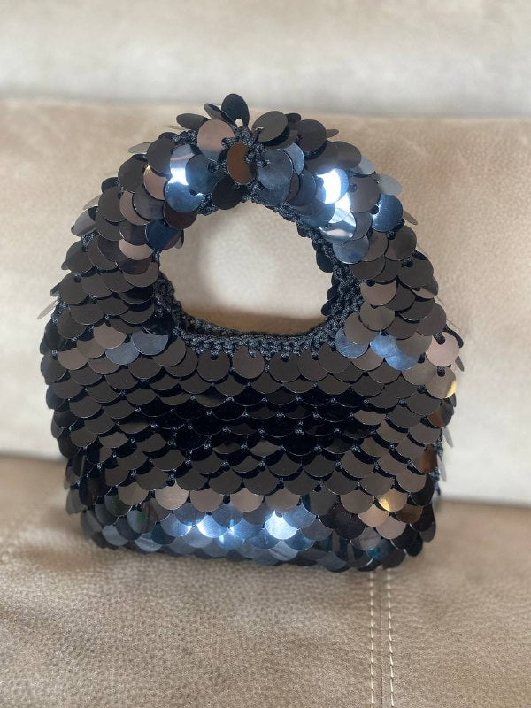 Borsa con filato paillettes